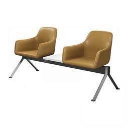 INCA İKİLİ BEKLEME KOLTUĞU Boyalı Üçgen Profil Ayak / Orta Sehpalı INCA 16