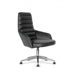 NORA BEKLEME KOLTUĞU Alüminyum Yıldız Ayak / sabit kol / bel desteksiz / deri döşeme NORA 22